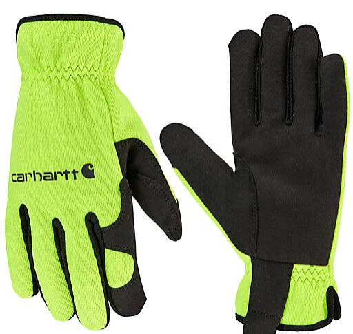 Men's Carhartt High Dexterity Open Cuff Glove - High Vis Lime
